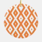 Oranje en wit diamantpatroon keramisch ornament (Achterkant)