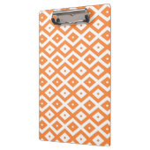 Oranje en wit diamantpatroon klembord (Links)