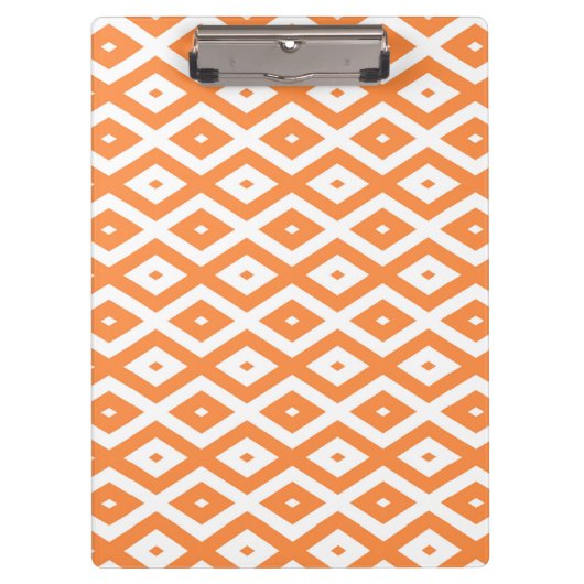Oranje en wit diamantpatroon klembord (Voorkant)