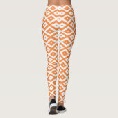 Oranje en wit diamantpatroon leggings (Achterkant)
