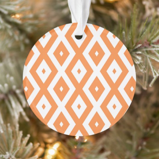 Oranje en wit diamantpatroon ornament (Boom)