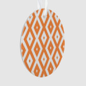 Oranje en wit diamantpatroon ornament (voorkant)