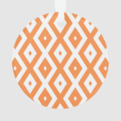 Oranje en wit diamantpatroon ornament (achterkant)