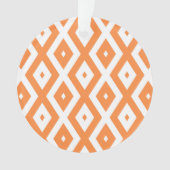Oranje en wit diamantpatroon ornament (voorkant)