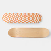 Oranje en wit diamantpatroon persoonlijk skateboard (Horizontaal)