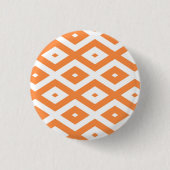 Oranje en wit diamantpatroon ronde button 3,2 cm (Voorkant)