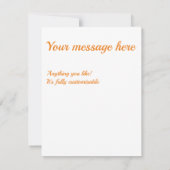 Oranje en wit diamantpatroon RSVP kaartje (Achterkant)