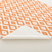 Oranje en wit diamantpatroon sherpa deken (3/4)