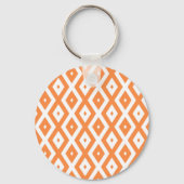 Oranje en wit diamantpatroon sleutelhanger (Voorkant)