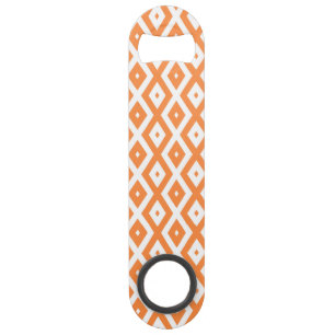 Oranje en wit diamantpatroon speed flessenopener