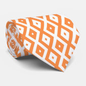 Oranje en wit diamantpatroon stropdas (Opgerold)