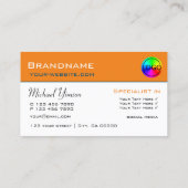 Oranje en wit, eenvoudig met Logo Visitekaartje (Achterkant)