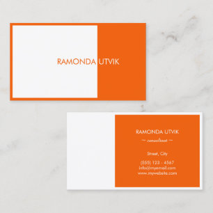 Oranje en wit Elegant Modern Visitekaartje