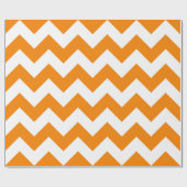 Oranje en wit Extra Grote Chevron Cadeaupapier (Vlak)