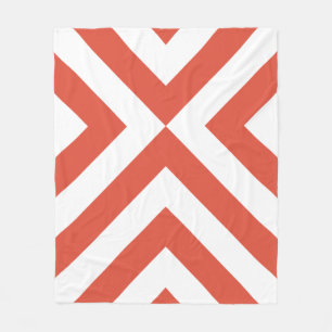 Oranje en wit fleece deken