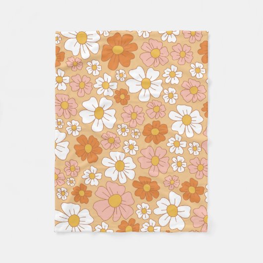 Oranje en wit flesje fleece deken (Voorkant)