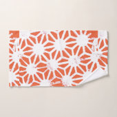 Oranje en wit geometrisch patroon bad handdoek (Handdoek)