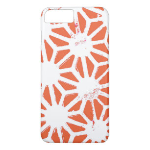Oranje en wit geometrisch patroon iPhone 8/7 plus hoesje