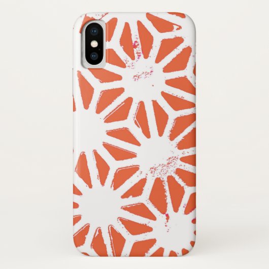 Oranje en wit geometrisch patroon Case-Mate iPhone case (Achterkant)