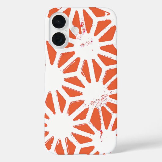 Oranje en wit geometrisch patroon Case-Mate iPhone case (Achterkant)