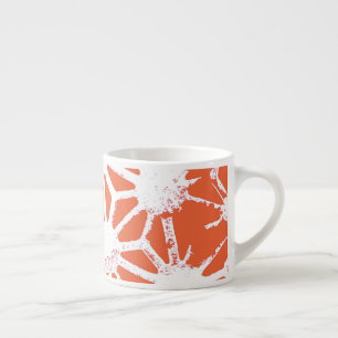 Oranje en wit geometrisch patroon espresso kop