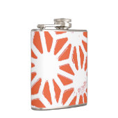 Oranje en wit geometrisch patroon heupfles (Rechts)
