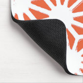 Oranje en wit geometrisch patroon muismat (Hoek)