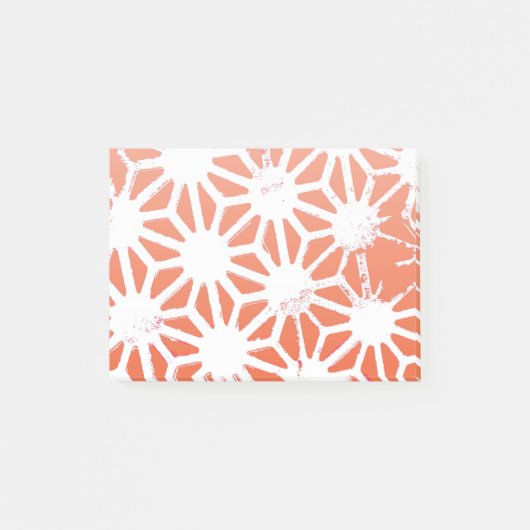 Oranje en wit geometrisch patroon post-it® notes (Voorkant)