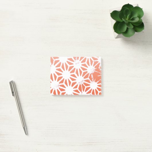 Oranje en wit geometrisch patroon post-it® notes (Kantoor)