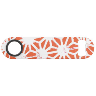 Oranje en wit geometrisch patroon speed flessenopener
