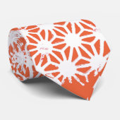 Oranje en wit geometrisch patroon stropdas (Opgerold)