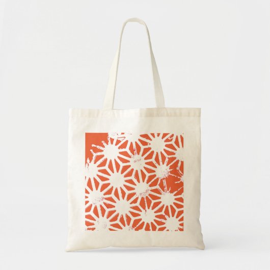 Oranje en wit geometrisch patroon tote bag (Voorkant)
