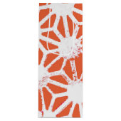 Oranje en wit geometrisch patroon wijn cadeautas (Voorkant)
