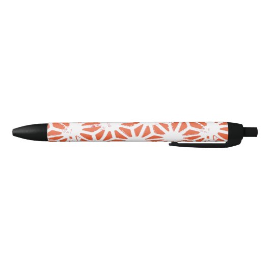 Oranje en wit geometrisch patroon zwarte inkt pen (Bodem)
