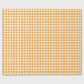 Oranje en wit geruit cadeaupapier (Vlak)