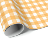 Oranje en wit geruit cadeaupapier (Rol Hoek)