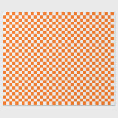 Oranje en wit geruit cadeaupapier (Vlak)
