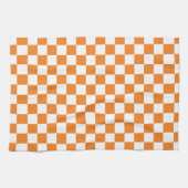 Oranje en wit geruit keukendoek theedoek (Horizontaal)