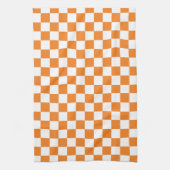 Oranje en wit geruit keukendoek theedoek (Verticaal)