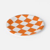Oranje en wit geruit papieren bordje (Gekanteld)