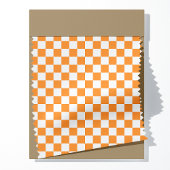 Oranje en wit geruit patroon stof