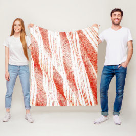 Oranje en wit geweven Fouta textiel Fleece Deken