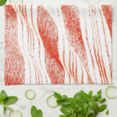 Oranje en wit geweven Fouta textiel Theedoek (Gevouwen)