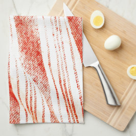 Oranje en wit geweven Fouta textiel Theedoek