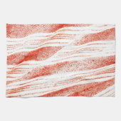 Oranje en wit geweven Fouta textiel Theedoek (Horizontaal)