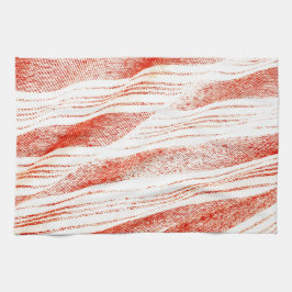 Oranje en wit geweven Fouta textiel Theedoek