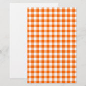 Oranje en wit Gingham Briefpapier (Voorkant / Achterkant)