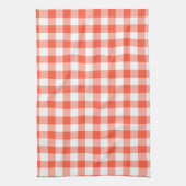 Oranje en wit Gingham Check Patroon Theedoek (Verticaal)