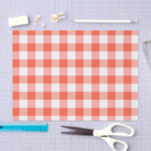 Oranje en wit Gingham Check Patroon Tissuepapier (Craft)