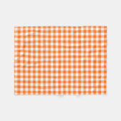 Oranje en wit Gingham Gecontroleerd Patroon Fleece Deken (Voorkant (Horizontaal))